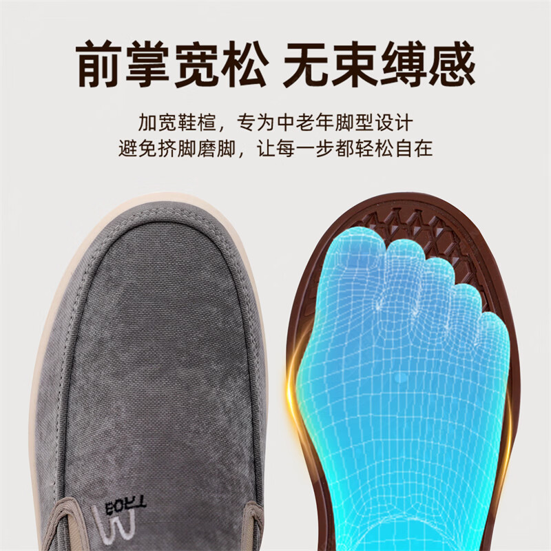 意迪森春季新款百搭懒人鞋防滑软底板鞋轻便透气舒适休闲鞋中老年爸爸鞋 黑色 单层 39 (245mm)