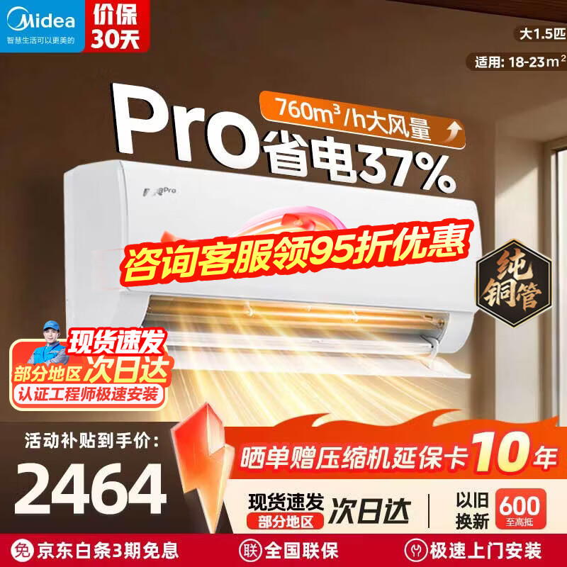 Midea/���� ��ʡ��Pro ��1.5ƥ �һ� KFR-35GW/N8KS1-1P  2028.96Ԫ