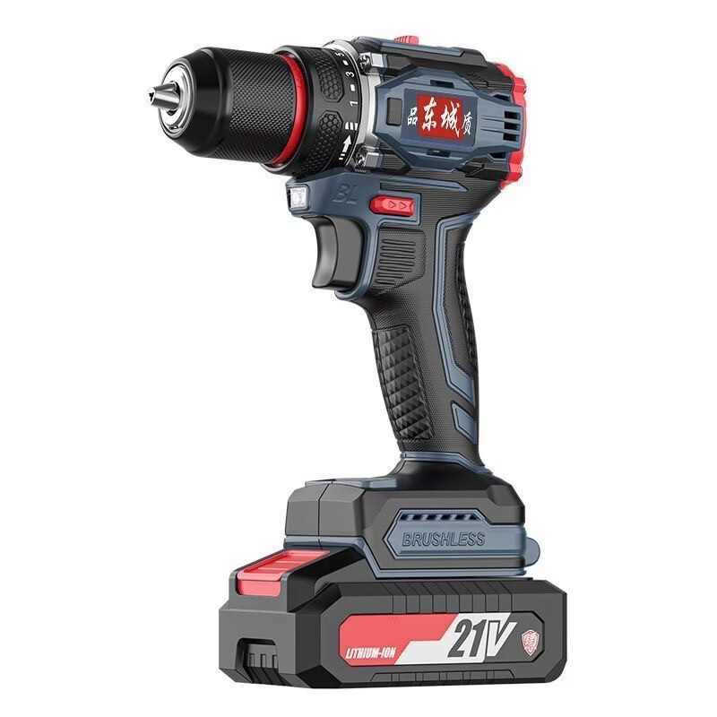 东城电钻冲击钻三合一家用大功率锂电钻充电多功能冲击钻电动手枪钻 旗舰款一机二电一充+钻头礼包