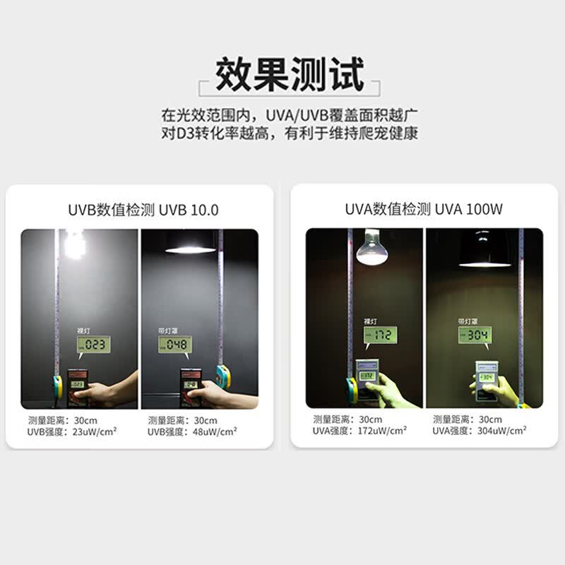 REPTIZOO/瑞皮爬宠灯罩uva加热uvb深桶爬虫饲养缸保温乌龟晒背灯架聚光增温 迷你一体双灯罩