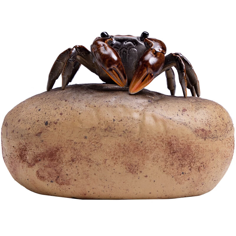 系颜陶瓷紫砂变色螃蟹茶宠摆件创意家用招财八方来财茶桌茶玩礼品茶具 [变色茶宠系列]八方来财变色螃蟹