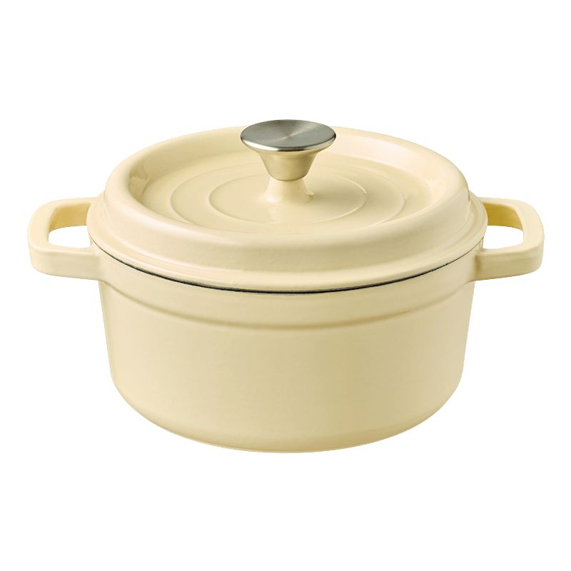 珐琅锅会员精选 经典铸铁锅22cm家用炖锅焖烧锅炖盅汤锅 奶白色 22cm