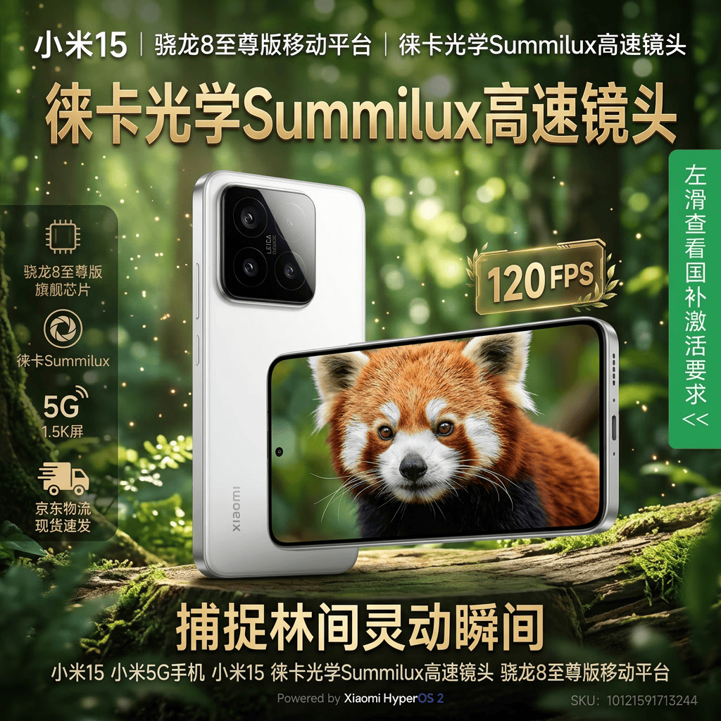 MI/С�� 15 �ֻ� ����8 �⿨Ӱ�� ��ɫ 16+512G 2919.05Ԫ