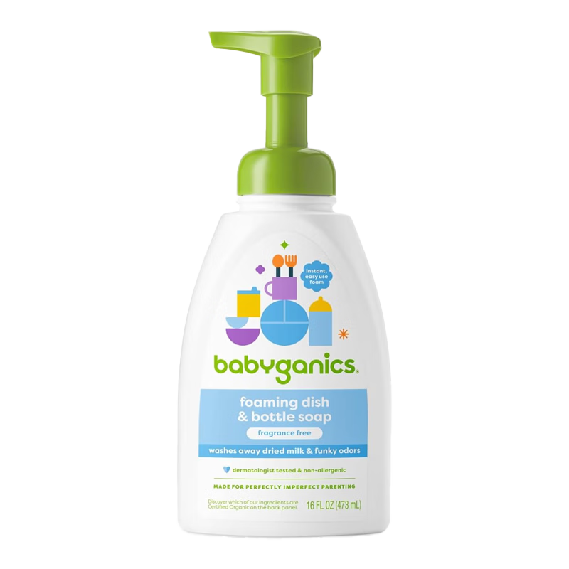 甘尼克宝贝(Babyganics )美国原装进口新生婴幼儿专用清洁剂473ml洗奶瓶餐具清洁液无香型 473ml,植萃成分,温和不刺激