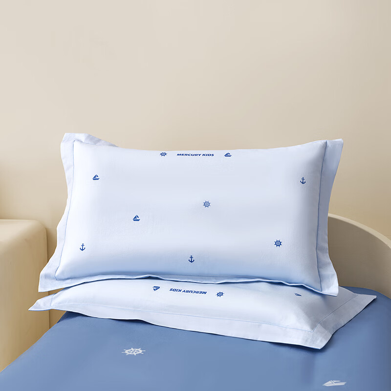 水星家纺幼儿园长绒棉抗菌对枕套·海滨畅游 幼儿园长绒棉抗菌对枕套·海滨畅游 一对 50cm*30cm