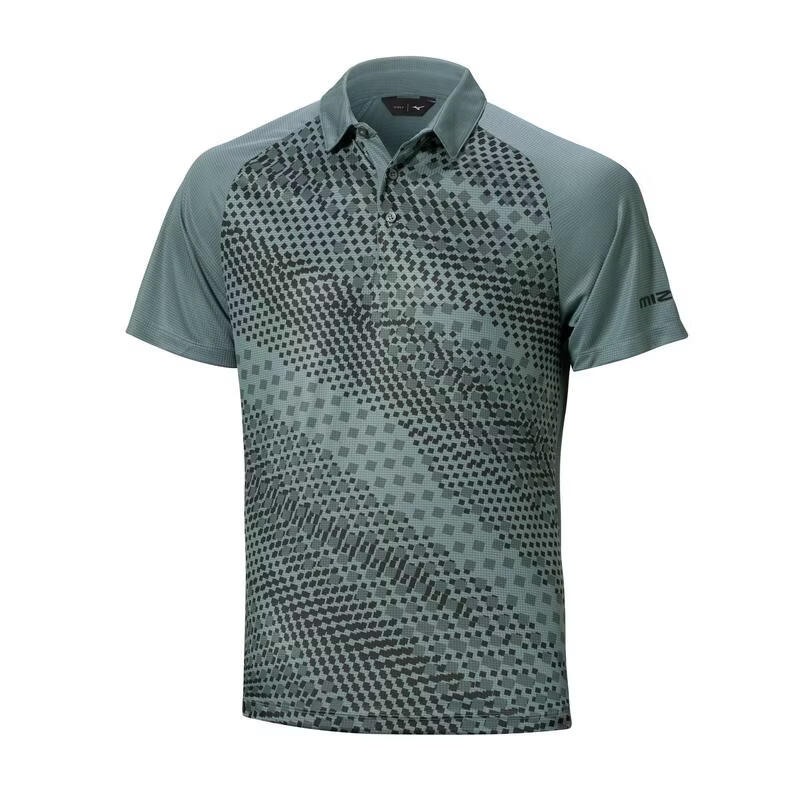 美津濃（MIZUNO）男士高爾夫Polo衫快干技術(shù)舒適穿著自由活動(dòng)耐用短袖 Stormy Weather 17 均碼 |M
