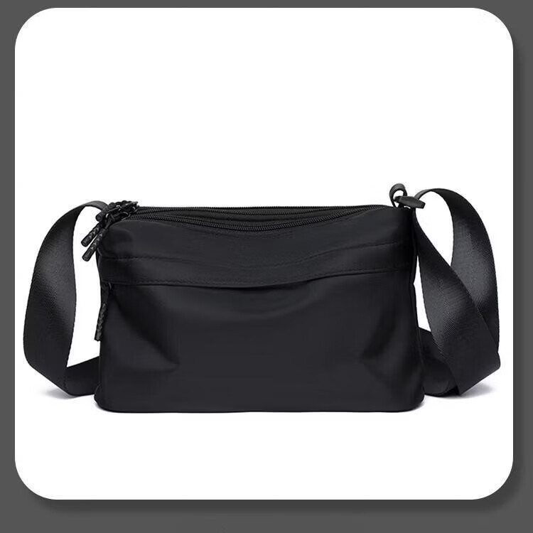 专柜【高奢】新款斜挎包单肩包男款百搭男士单肩包大容量L 黑色