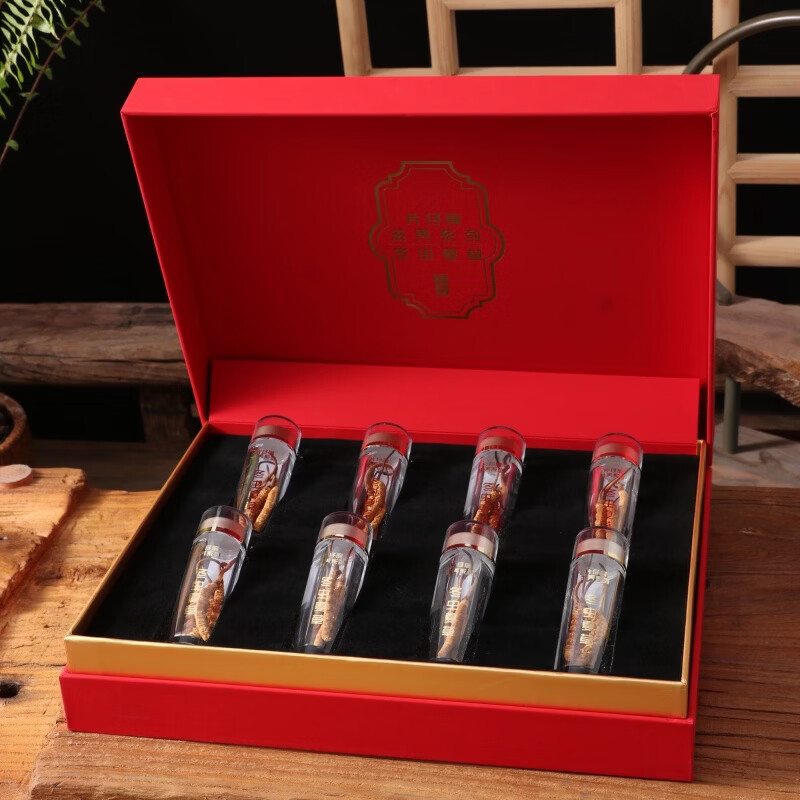 片仔癀冬虫夏草礼盒装 4根/克 头期虫草 送礼长辈滋补礼品 4000/8g/礼盒