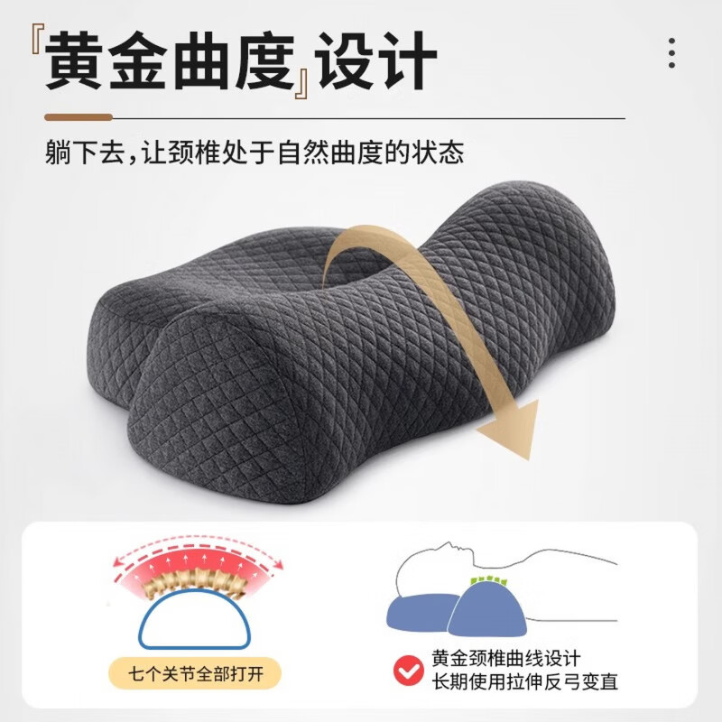 飒望【德国】反牵引颈椎枕头护颈枕睡眠颈椎病深度睡眠专用反弓专用枕 【高级灰】 放松颈椎 舒适睡眠 A类 单只 【全网热销100W+】颈椎病专用反牵引枕