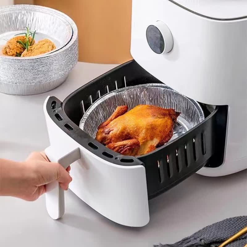 洋臣空气炸锅专用锡纸盘铝箔碗吸油纸烘焙烧烤一次性家用纸碗食物锡纸 7寸 40只 锡纸盘【3.5-6升通用盘】
