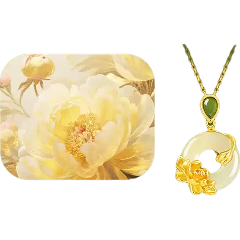 伊黛兒999銀平安鎖項(xiàng)鏈女粉水晶吊墜輕奢銀520情人節(jié)生日禮物送女友老婆 和田玉平安扣銀項(xiàng)鏈【永生花禮盒+順豐直郵】