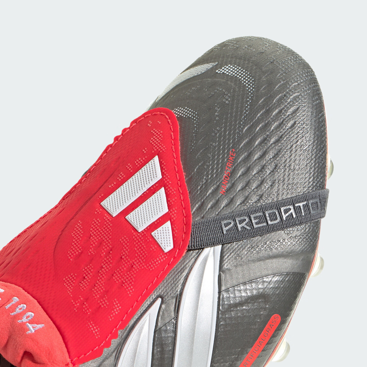 adidas PREDATOR ELITE FT AG人草短钉翻折鞋舌款足球鞋阿迪达斯 亮金属铁灰/白色/亮红(推荐选大半码) 41