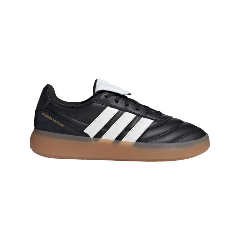 adidas BARREDA MUNDIAL时尚足球风休闲运动鞋男女阿迪达斯轻运动   黑色/亮白/树脂黄   42.5