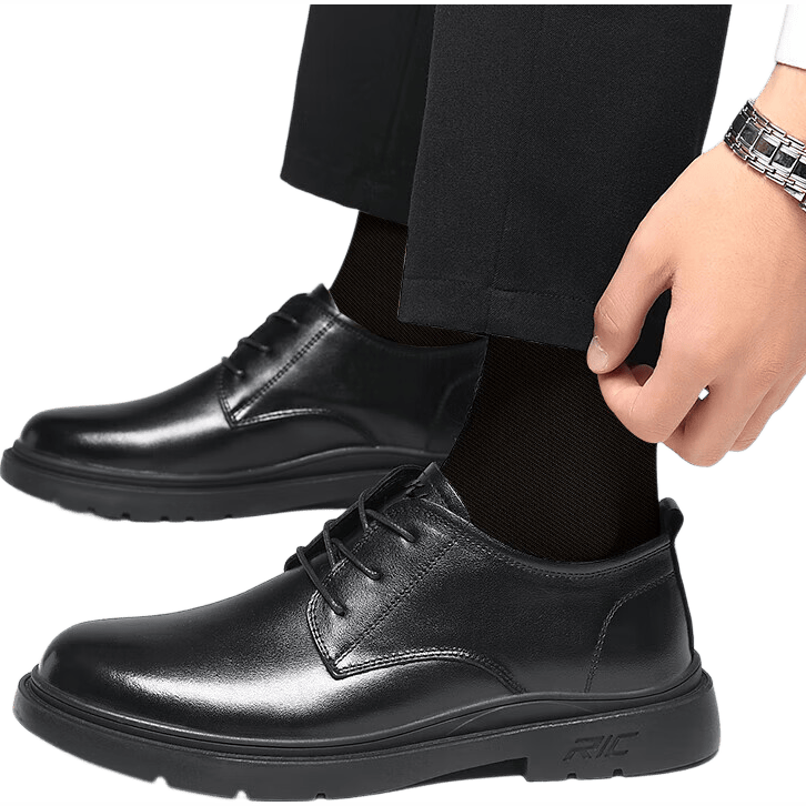 木林森(MULINSEN)男鞋頭層牛皮商務(wù)正裝鞋透氣軟底男士皮鞋 FP223220