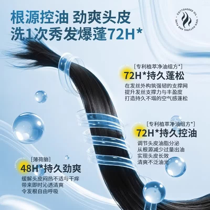 Nebe海盐控油洗发水控油蓬松去屑止痒柔顺改善毛躁持久留香洗发水 控油香氛洗发水2瓶装