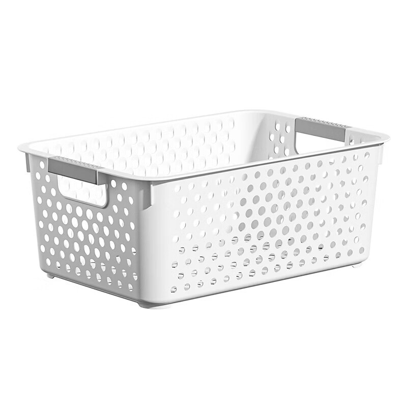 山头林村塑料收纳筐桌面杂物家用收纳盒零食玩具收纳篮置物篮子多个套装 白色五个装