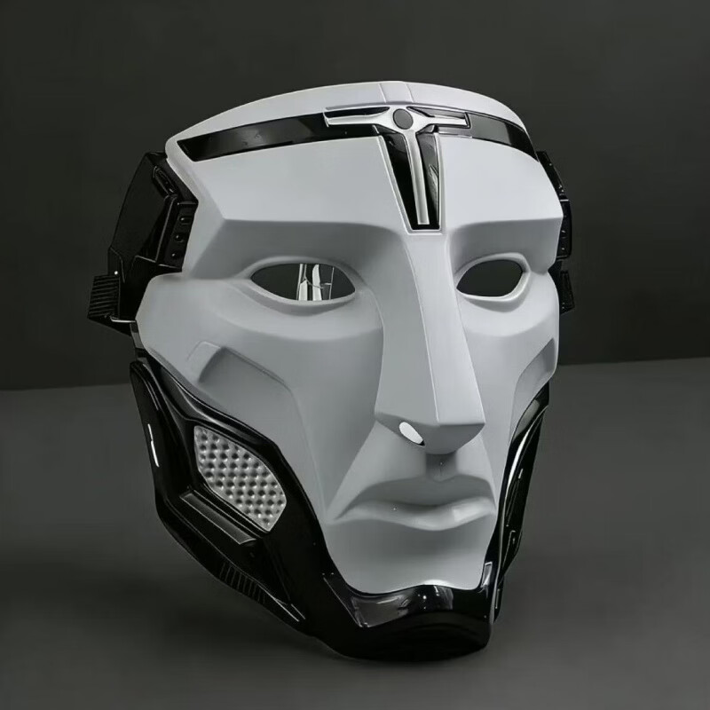 奇优宝款三角洲典狱长面具赛博朋克机械面具万圣节cos派对全脸面罩 灰色典狱长面具【大人小孩可佩戴】松紧可调节