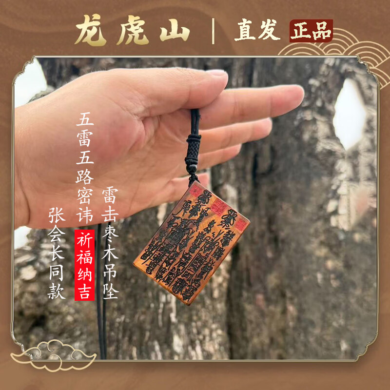 龙虎山【龙虎山直发】张会长同款天然雷击木紫薇讳五雷五路吊坠浮雕道家 祝福款 天然雷击枣木师傅一对一加持(联系客服提供生辰