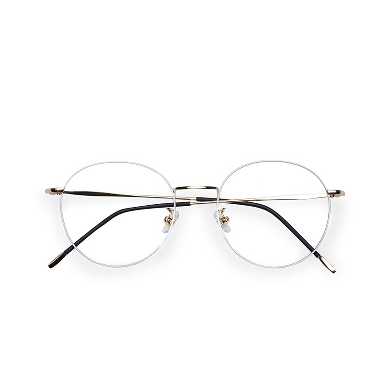 眼镜框 男女款平光镜金属白框金腿光学近视眼镜架宝岛眼镜目戏平光镜