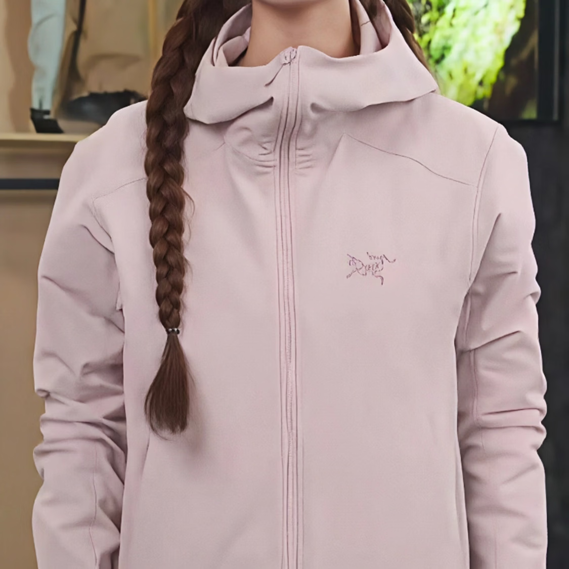 始祖鸟（ARC'TERYX）GAMMA HOODY女款软壳衣休闲户外城市防风透气连帽冲锋衣夹克外套 夕雾粉24新款HOODY刺绣标 M