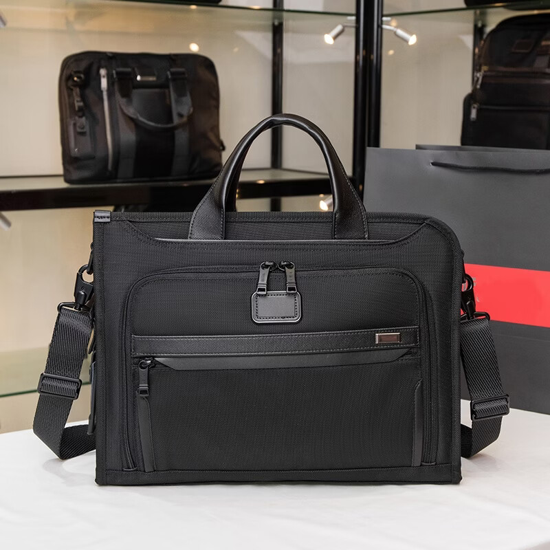 弹道尼龙男士公文包简约大容量商务出差通勤单肩斜手提电脑包 黑色 2603110蓝色