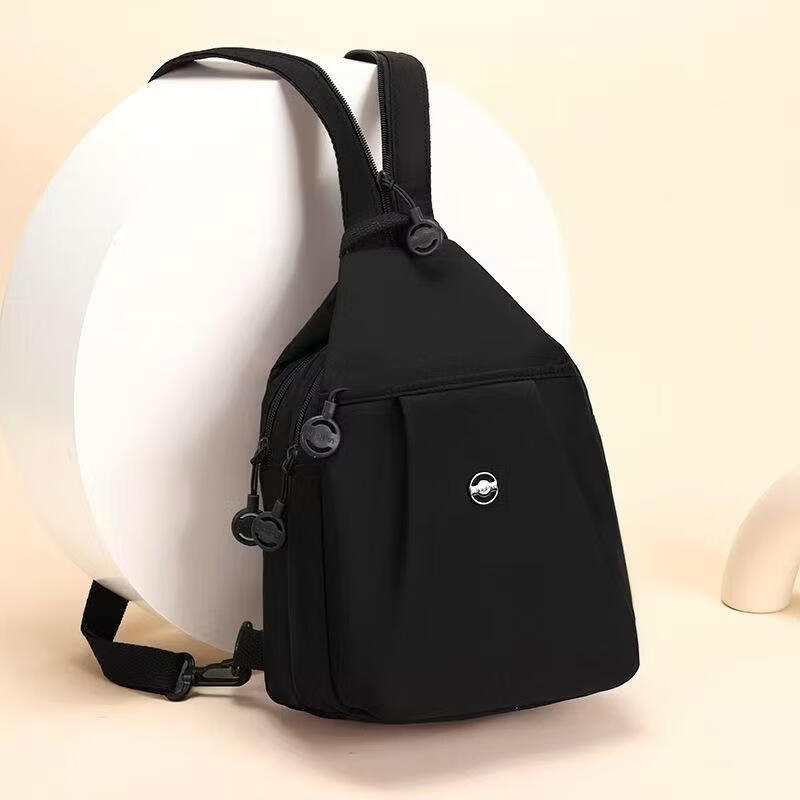 【新款大促】新款多功能时尚百搭双肩包胸包休闲女包轻便旅行WY 黑色