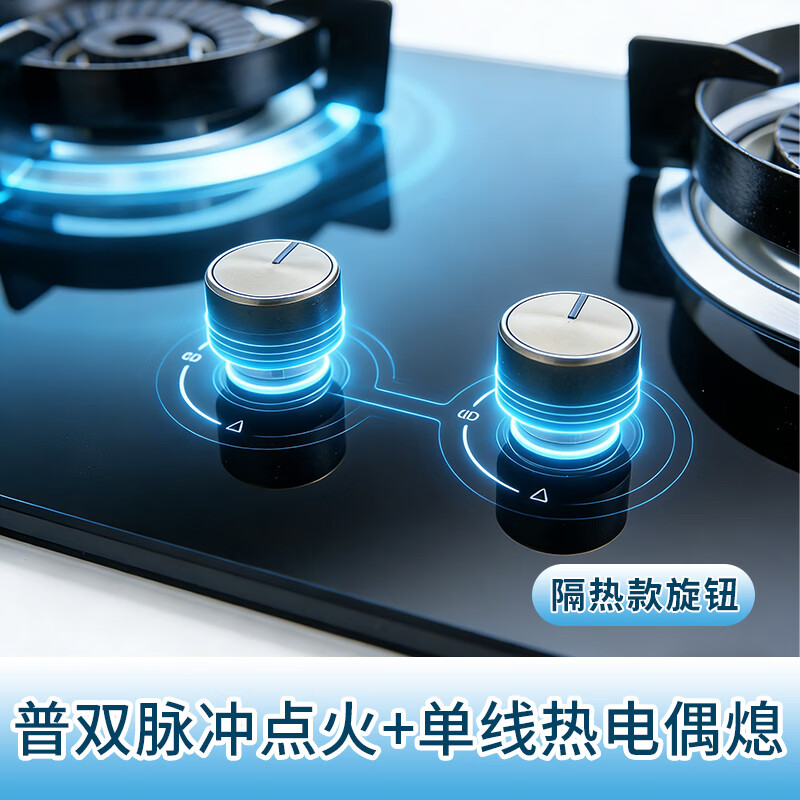 inyan迎燕炫火燃气灶具 双灶嵌入式煤气灶天然气台式猛火灶家用大火力一级能效厨房出租房用灶 液化气20Y 五环钢火盖+防风聚能+钢化玻璃 S3211