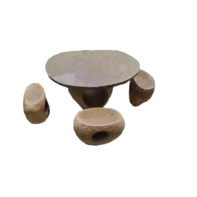 石桌石凳天然鹅卵石桌石凳户外庭院花园别墅石材桌子休闲桌椅原石头桌