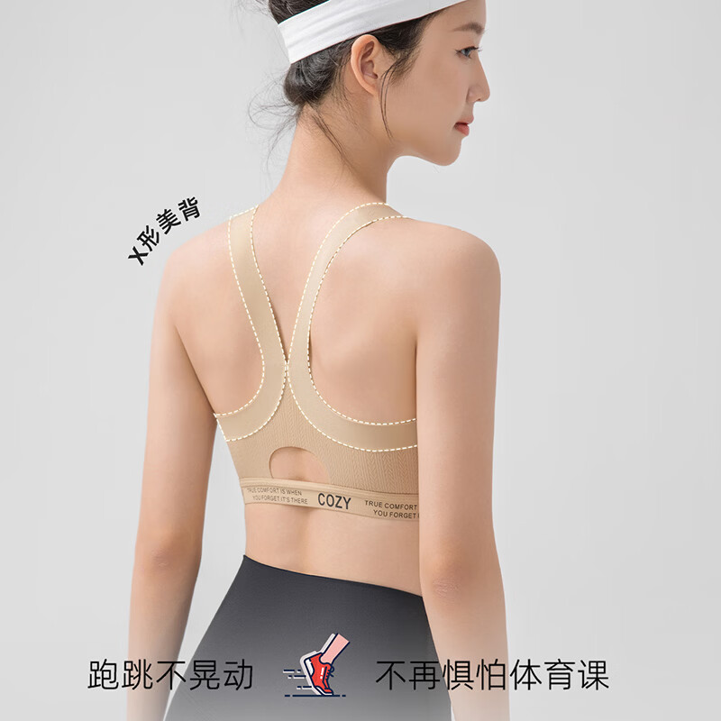 红豆(Hodo)2件初高中学生运动内衣12-16岁女孩跑步防震发育期二三阶段文胸 【2件装】蓝色+粉底液色 155 (L) 建议90-110斤