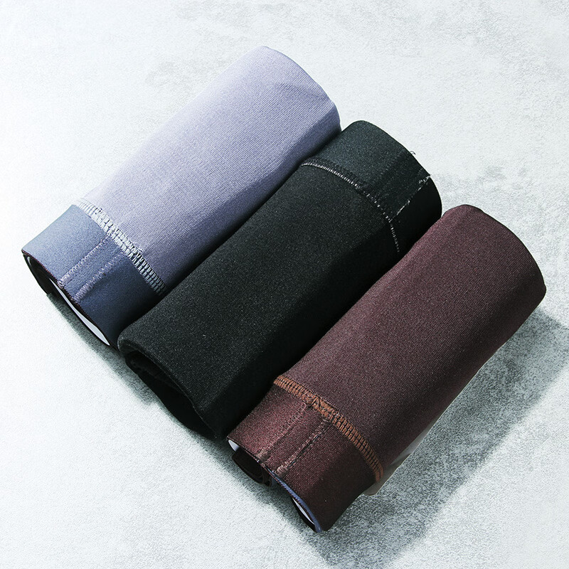 dilansi清苍内裤男真丝三角裤舒适一片式透气无痕裤头桑蚕丝大码超薄舒适 咖啡色 3XL （推荐160-180斤）