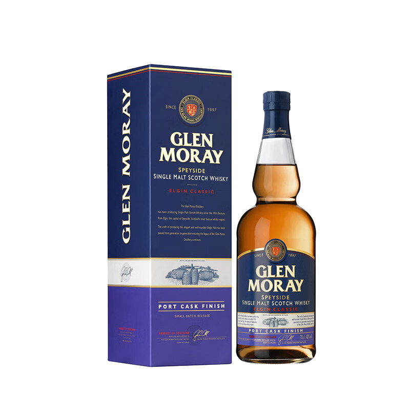 格兰莫雷（Glen Moray）洋酒 经典 波特桶 斯佩塞 单一麦芽 威士忌 700ml