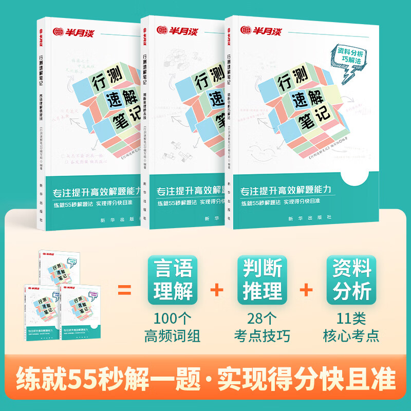 半月谈2025行测速解笔记言语理解与表达判断推理资料分析解题技巧易混词成语辨析2025公务员考试国考省考事业单位事业编考试行测 行测速解笔记【言语+资料+判断】