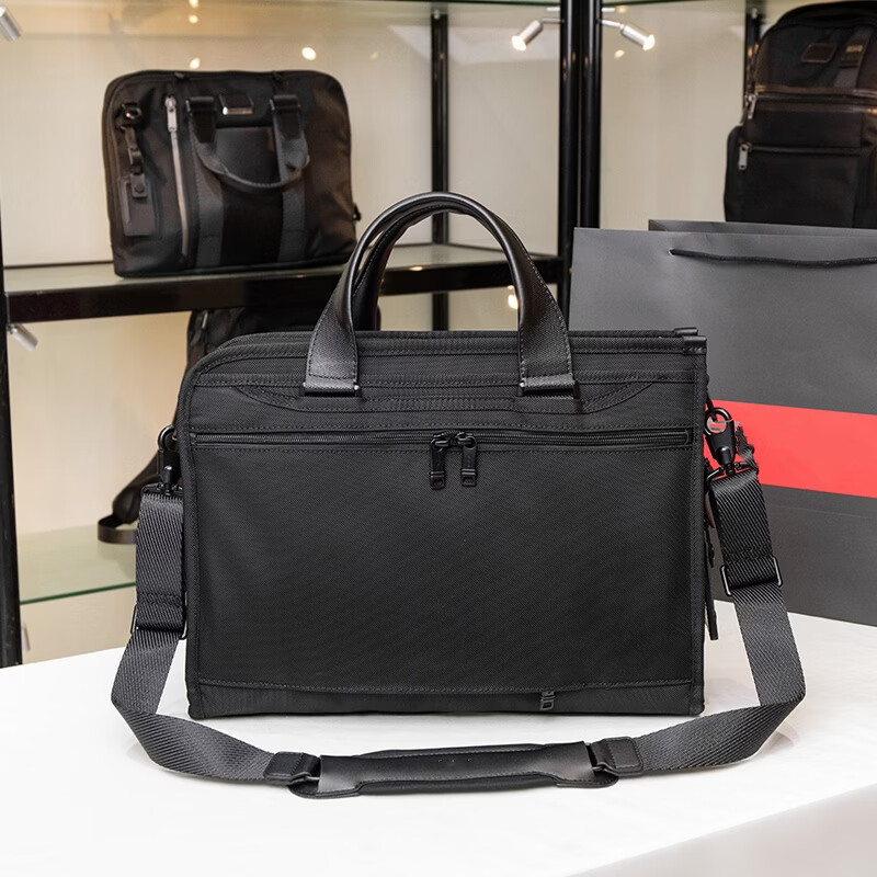 弹道尼龙男士公文包简约大容量商务出差通勤单肩斜手提电脑包 黑色 2603110蓝色