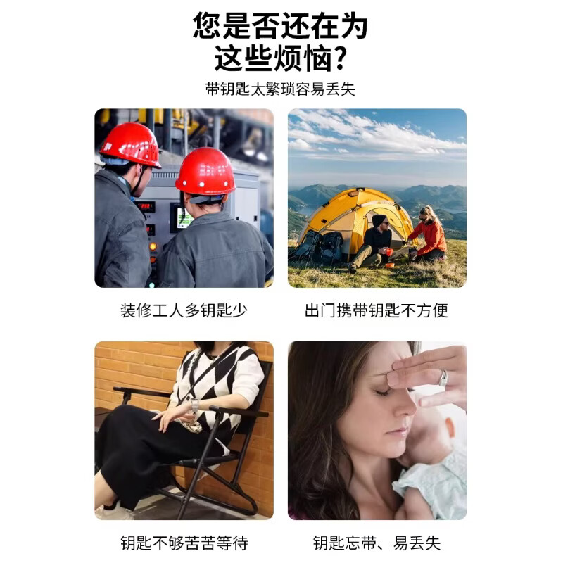 波溜紫装修密码钥匙盒猫眼盒子门口放装免打孔家用门锁防盗门临时收纳箱 加大款=灰色（防尘用坏包换）