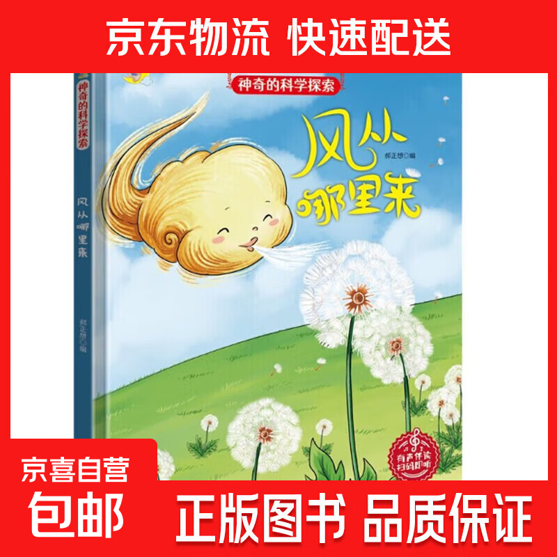 【精装硬壳A4大开本】神奇的科学探索绘本系列全4册 科普百科电的能量/天气预报员风从哪里来 儿童绘本0-3-6岁幼儿园早教启蒙 风从哪里来