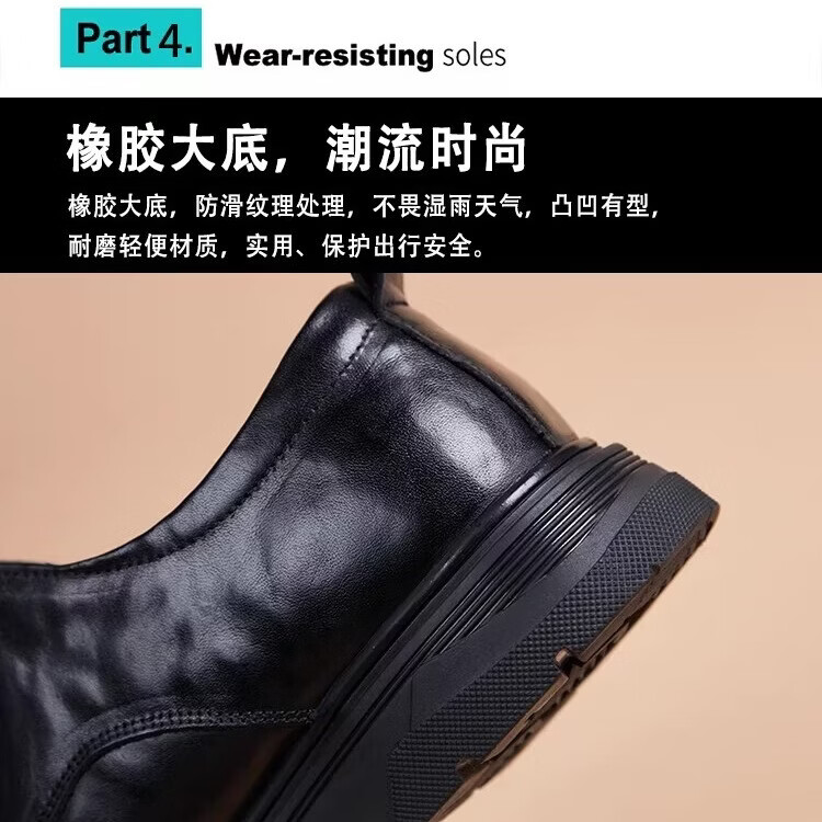 Walker Shop皮鞋男款2026新款真皮商务西装鞋男休闲增高夏季透气软底男士皮鞋 高档黑色【品牌男鞋 礼盒包装】 40