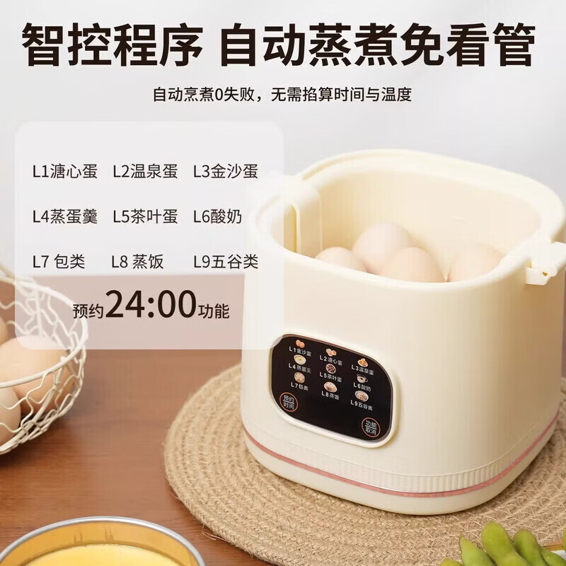 RASW德国煮蛋器蒸蛋器家用小型煮蛋煮粥神器预约多功能早餐机溏心蛋保温全自动烹饪免看管家用煮蛋神器 双层 【旗舰款】赠不锈钢蒸蛋架和蒸蛋盘