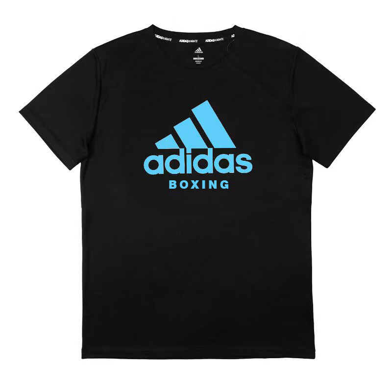 阿迪达斯（adidas）男款圆领透气舒适百搭户外运动休闲短袖ADICTB-BBU 2XL 黑/蓝