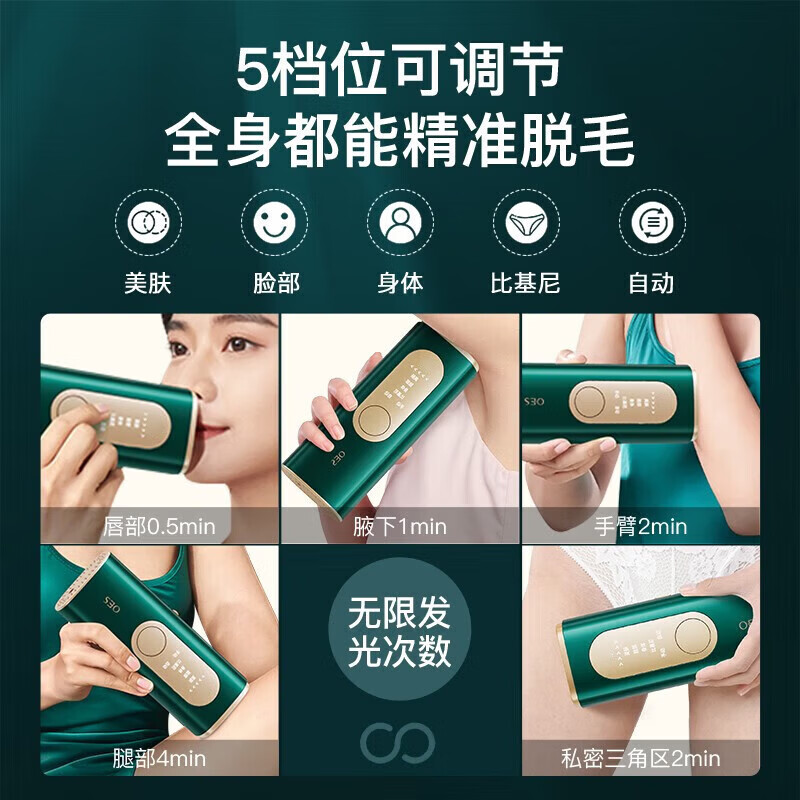 ulike脱毛仪器Air20光子冰点蓝宝石脱毛仪院线全身脱毛适用智能测 2144冰晶绿(无冰点) 限定礼盒 【正品直售 京质保障】