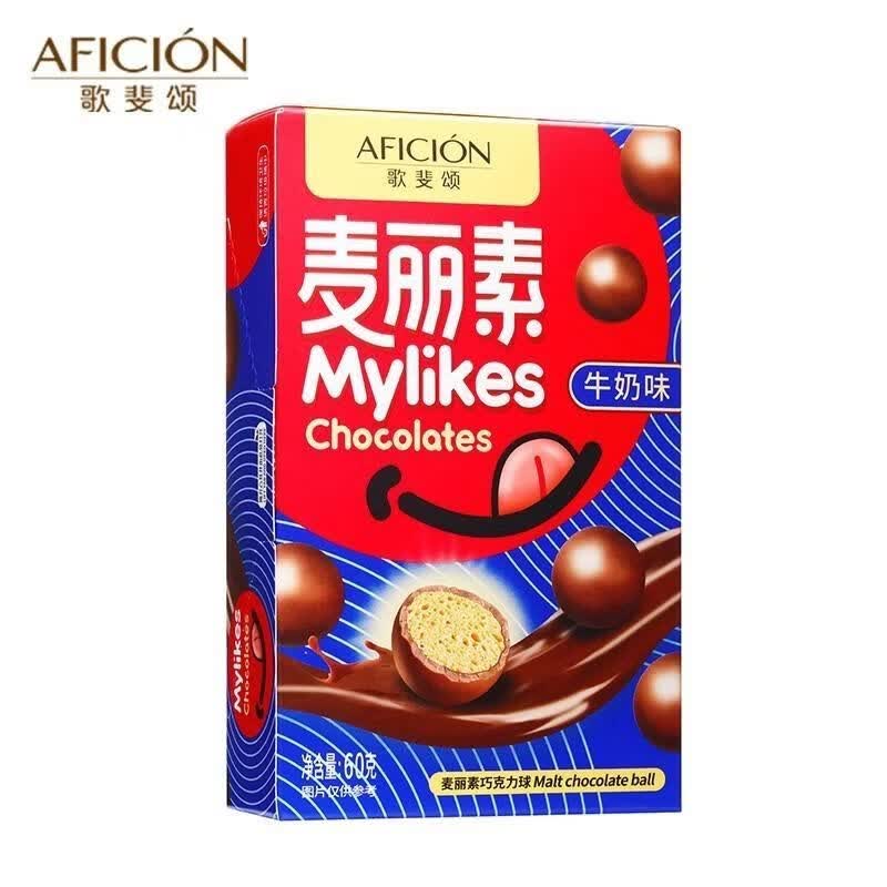 歌斐頌黑巧克力跳跳糖麥麗素60g牛奶味麥麗素 牛奶味麥麗素3盒