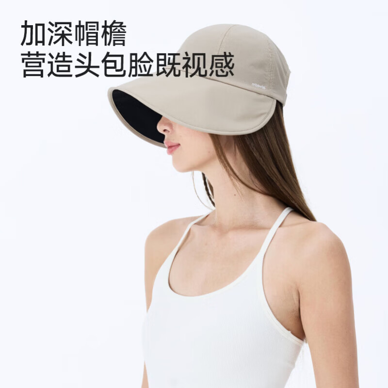 MissWiss【戚薇同款】大帽檐渔夫帽女丝绒黑胶防晒帽户外防紫外线遮阳太阳 薄烟紫 【丝绒黑胶防晒帽檐】 均码 (55-58cm)