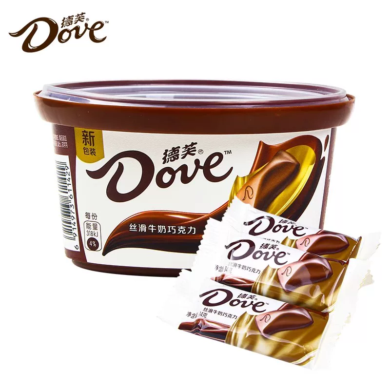 德芙（Dove）丝滑黑巧牛奶巧克力盒装252g情人节礼物糖果年货零食喜糖Aa 112g牛奶排块碗装