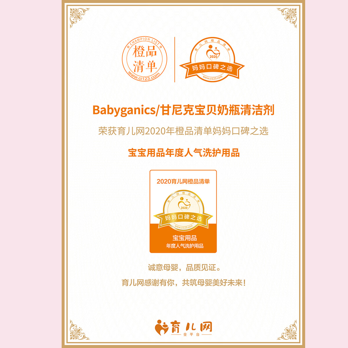 甘尼克宝贝(Babyganics )美国原装进口新生婴幼儿专用清洁剂473ml洗奶瓶餐具清洁液无香型 473ml*2,轻松瓦解奶渍果渍