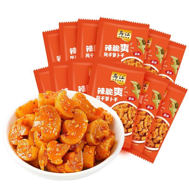 烏江辣脆爽風(fēng)干蘿卜干22g麻辣爽口速食菜 烏江  【新品首發(fā)】 麻辣下飯?zhí)}卜干22g*12袋