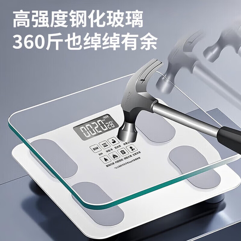 飒望【德国】体重秤减肥专用精准到0.01克称体重的电子秤家用人体高精度充电款 珠光白【充电款】智能APP链接 金榜推荐丨百万热销