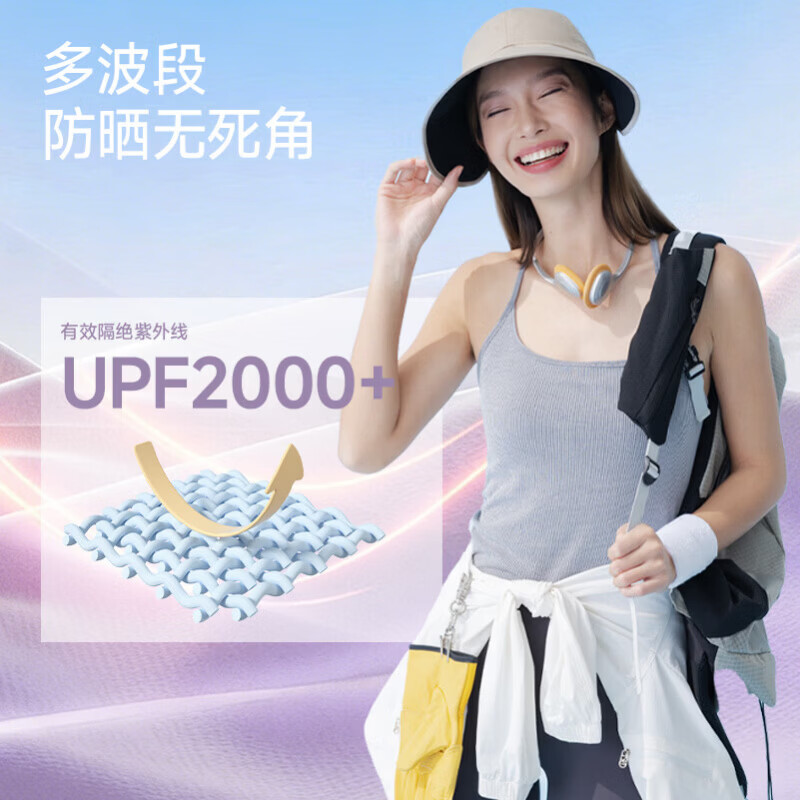 MissWiss【戚薇同款】大帽檐渔夫帽女丝绒黑胶防晒帽户外防紫外线遮阳太阳 薄烟紫 【丝绒黑胶防晒帽檐】 均码 (55-58cm)