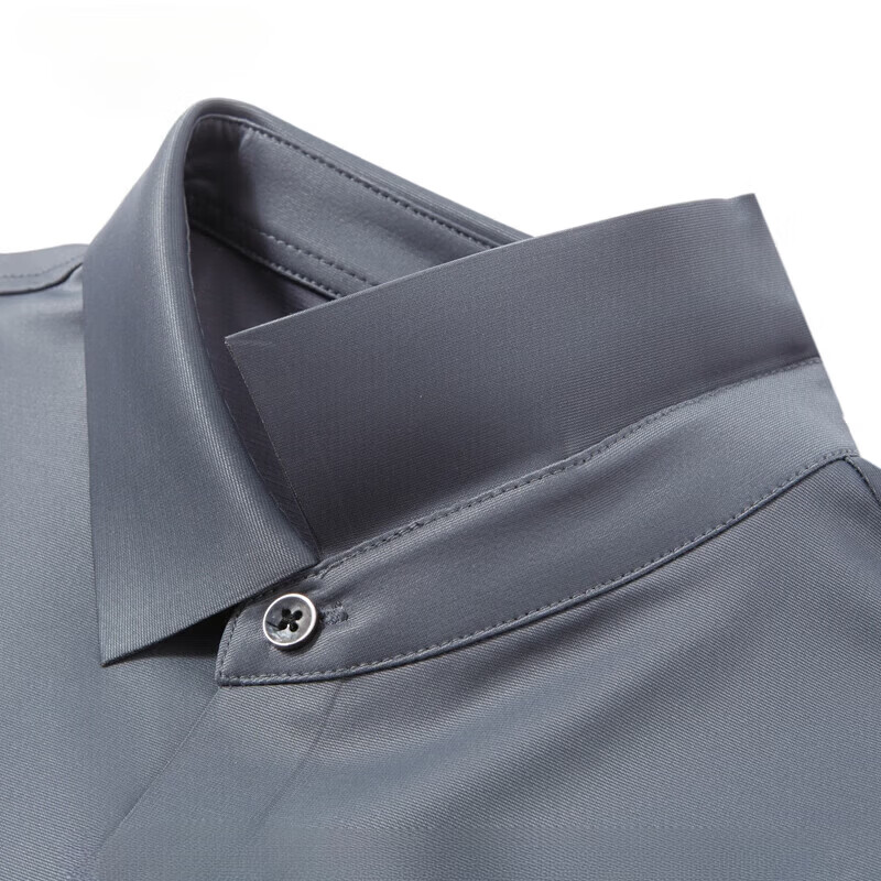 丨利郎丨桑蚕丝衬衫男士短袖2026夏季新款商务休闲免烫黑色工装衬衣 米灰色 4XL 建议【190-210斤】