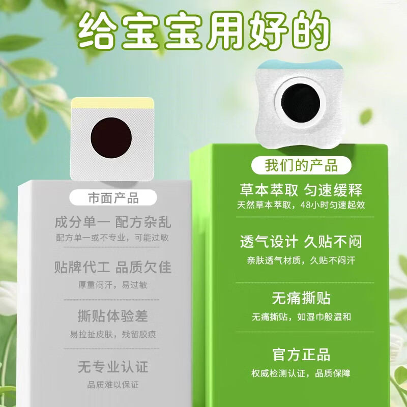 先为新生儿胀气贴婴儿0-3个月肚脐贴宝宝积食贴消食贴保健贴防胀气贴 一盒（共6贴）【可解决婴幼儿积食/胀气】