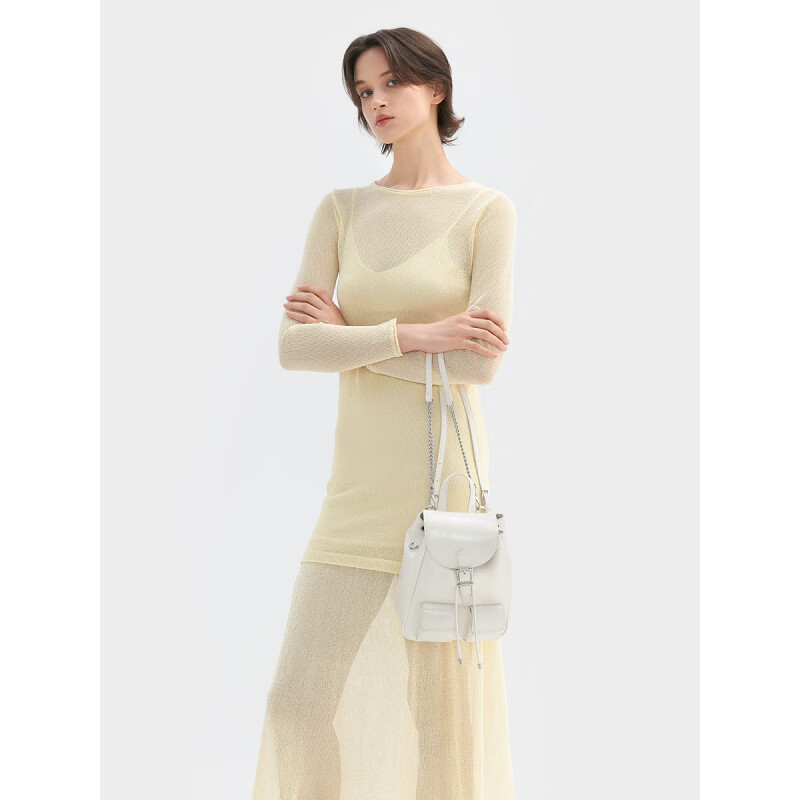 charles&keit25夏季新品CK2-60160240覆古油蜡皮简约通勤双肩包 Noir黑色