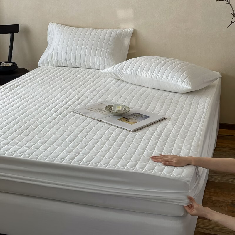 ROLAND LIVE全棉绗缝夹棉床笠单件席梦思保护套防滑床垫防尘罩四季通用 SW 全棉夹棉床笠-珍妮白 单床笠120*200cm